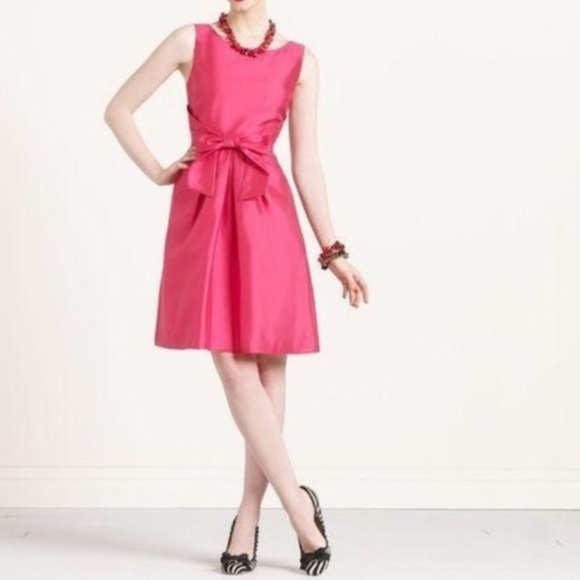 kate spade Dresses & Skirts - Kate Spade Jillian Pink Dress Silk Sleeveless‎ Bow Size 8 VGUC